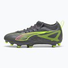 Încălțăminte de fotbal pentru copii PUMA Ultra 5 Match FG/AG Jr matte aged silver/yellow alert/puma aged silver