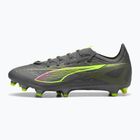 Încălțăminte de fotbal pentru bărbați PUMA Ultra 5 Match FG/AG matte aged silver/yellow alert/puma aged silver