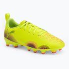 Încălțăminte de fotbal pentru copii PUMA Future 8 Play FG/AG Jr yellow alert/puma black/sun struck