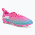Încălțăminte de fotbal pentru copii PUMA Future 9 Play FG/AG Jr poison pink/puma white/sun stream/bright aqua/puma black