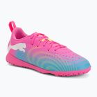 Încălțăminte de fotbal pentru copii PUMA Future 9 Play TT poison pink/puma white/sun stream/bright aqua/puma black