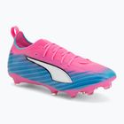 Încălțăminte de fotbal pentru copii PUMA Ultra 6 Pro Jr FG/AG poison pink/puma white/sunstream/bright aqua/puma black