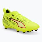 Încălțăminte de fotbal pentru copii PUMA Ultra 6 Match FG/AG Jr yellow alert/puma black/glowing red/lime squeeze