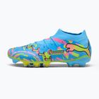 Încățăminte de fotbal PUMA Future 9 Match Advanced Level FG/AG puma white/blue glimmer/pink glimmer/yellow alert