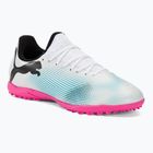 Încălțăminte de fotbal pentru copii PUMA Future 7 Play TT puma white/puma black/poison pink