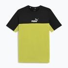 Tricou pentru bărbați PUMA ESS+ Block Tee puma black/lime sheen