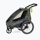 Remorcă de bicicletă pentru o persoană Qeridoo Qupa 1 gri-galbenă Q-QUP1-22-LI