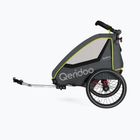 Remorcă de bicicletă pentru două persoane Qeridoo Qupa 2 gri-galbenă Q-QUP2-22-LI