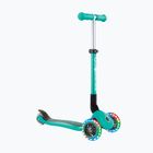 Trotinetă cu 3 roți pentru copii Globber Junior Foldable Lights dark emerald green