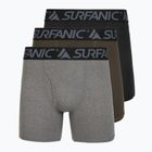 Boxeri termoactivi pentru bărbați Surfanic Carbondri 3 pary black/grey/khaki