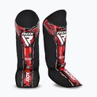 Apărători de tibii și picioare RDX Instep New Aura F17 Shin black/red