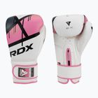 Mănuși de box pentru femei RDX BGR-F7 alb și roz BGR-F7P
