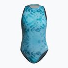 Costum de baie întreg pentru femei ZONE3 High Neck Costume teal tie dye
