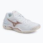 Încălțăminte de handbal pentru femei Mizuno Wave Stealth V white/rose/snow white