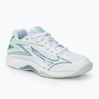 Încălțăminte de volei pentru copii Mizuno Lightning Star Z7 JR white/gridge/patinagreen