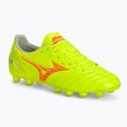 Încălțăminte de fotbal pentru bărbați Mizuno Morelia Neo IV Pro MD safety yellow/fiery coral 2/galaxy silver