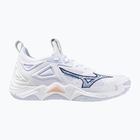 Încălțăminte de volei pentru femei Mizuno Wave Momentum 3 white/ navy peony/ peach parfait