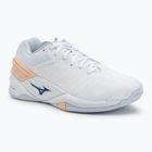 Încălțăminte de handbal pentru femei Mizuno Wave Stealth Neo white/navy peony/peach parfait