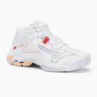 Încălțăminte de volei pentru femei Mizuno Wave Lightning Z8 Mid white/aleutian/cloud pink