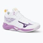 Încălțăminte de volei pentru femei Mizuno Wave Dimension Mid white/patrician purple/quince