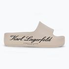 Papuci pentru femei KARL LAGERFELD Kobo II Hotel Logo off white eco eva