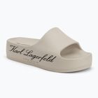 Papuci pentru femei KARL LAGERFELD Kobo II Hotel Logo off white eco eva