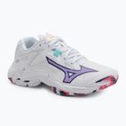 Pantofi de volei damă Mizuno Wave Lightning Z8 alb/violet indigo/camelliaros