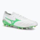 Încălțăminte de fotbal pentru bărbați Mizuno Morelia Neo IV β Japan Md white/neon green/cool gray 3c