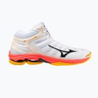 Încălțăminte de volei Mizuno Wave Voltage 2 Mid white/fiery coral 2/citrus