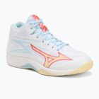 Încălțăminte de volei pentru femei Mizuno Thunder Blade Z Mid white/calypso coral/pale banan