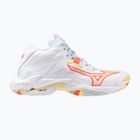 Încălțăminte de volei pentru femei Mizuno Wave Lightning Z8 Mid white/calypso coral/pale banan