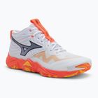 Încălțăminte de volei Mizuno Wave Momentum Elite Mid white/fiery coral 2/citrus