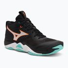 Încălțăminte de volei Mizuno Wave Momentum Elite Mid black/tangelo/ice green