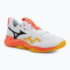Încălțăminte de volei Mizuno Wave Momentum Pro white/fiery coral 2/citrus