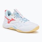 Încălțăminte de volei pentru femei Mizuno Wave Momentum Pro white/calypso coral/pale banan