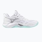 Încălțăminte de volei pentru femei Mizuno Wave Momentum Pro white/blue tint