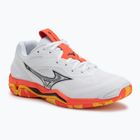Încălțăminte de handbal Mizuno Wave Stealth 6 white/fiery coral 2/citrus