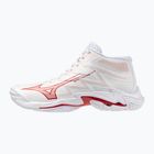 Încălțăminte de volei pentru femei Mizuno Wave Lightning Elite Mid white/rose elegance/lava falls