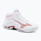Încălțăminte de volei pentru femei Mizuno Wave Lightning Elite Mid white/rose elegance/lava falls