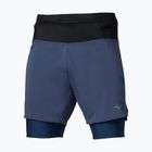 Pantaloni scurți de alergare pentru bărbați Mizuno Trail Multipocket 2in1 estate blue
