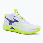 Încălțăminte de volei Mizuno Wave Momentum Elite Mid white/lightning yellow/dazzling blue