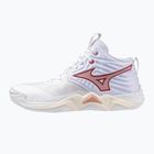 Încălțăminte de volei pentru femei Mizuno Wave Momentum Elite Mid white/rose elegance/lava falls
