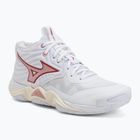 Încălțăminte de volei pentru femei Mizuno Wave Momentum Elite Mid white/rose elegance/lava falls