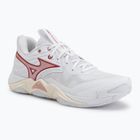 Încălțăminte de volei pentru femei Mizuno Wave Momentum Elite white/rose elegance/lava falls