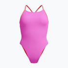 Costum de baie întreg pentru femei Speedo Solid Lattice Tie-Back neon violet