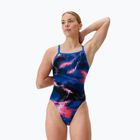 Costum de baie întreg pentru femei Speedo FL Printed Turnback electro static/lagoon blue