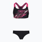 Costum de baie din două piese pentru copii Speedo Medley Logo Racerback 2pc anthracite/pink