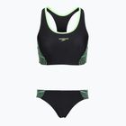 Costum de baie din două piese pentru femei Speedo Placement Raceback 2pc anthracite/clover