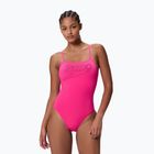 Costum de înot întreg pentru femei Speedo Endurance+ Logo Thin Strap margarita pink
