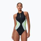 Costum de înot întreg pentru femei Speedo Ocean Flex Zip black/pale clover